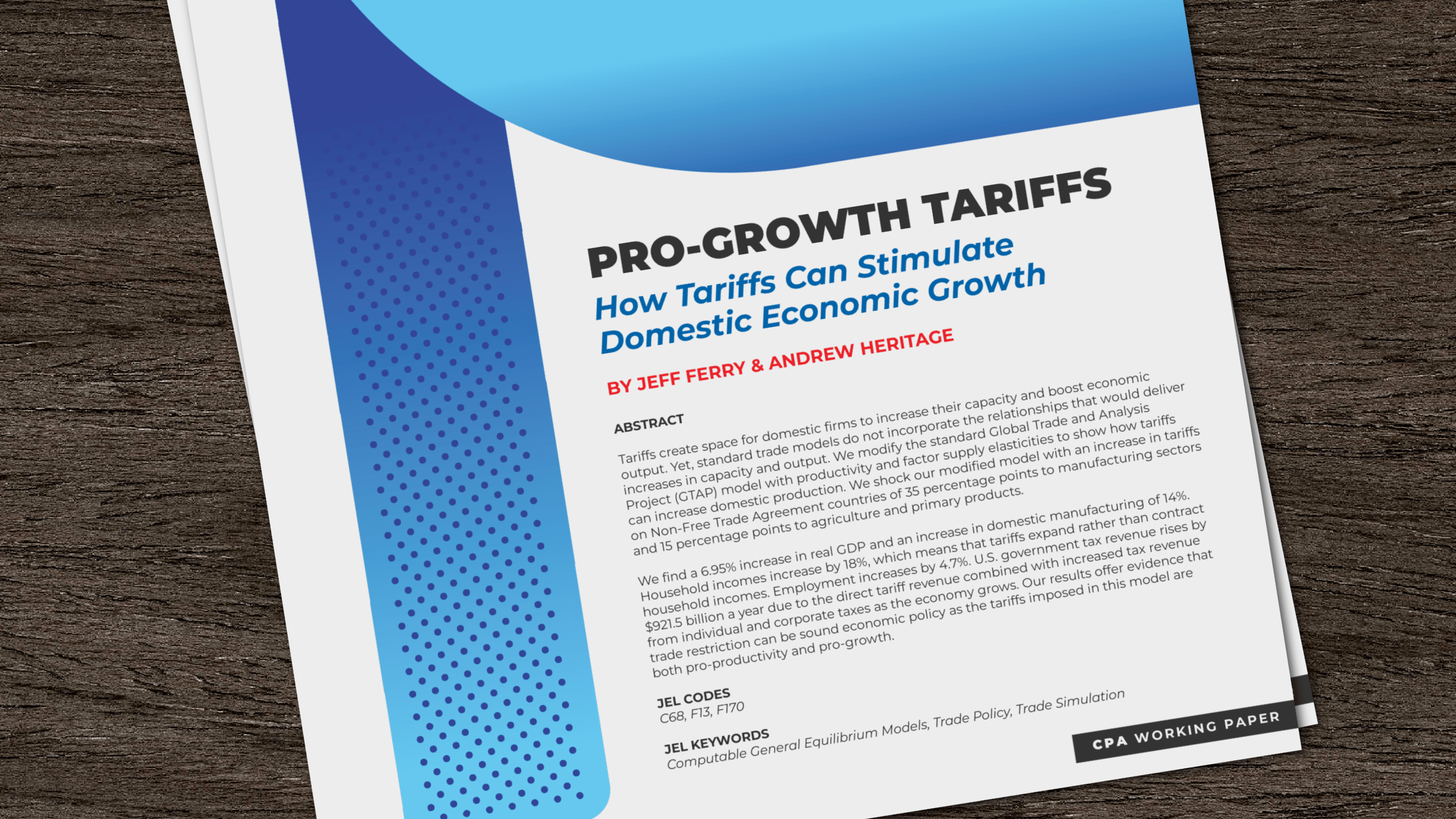 Pro-growth tariffs working paper cover