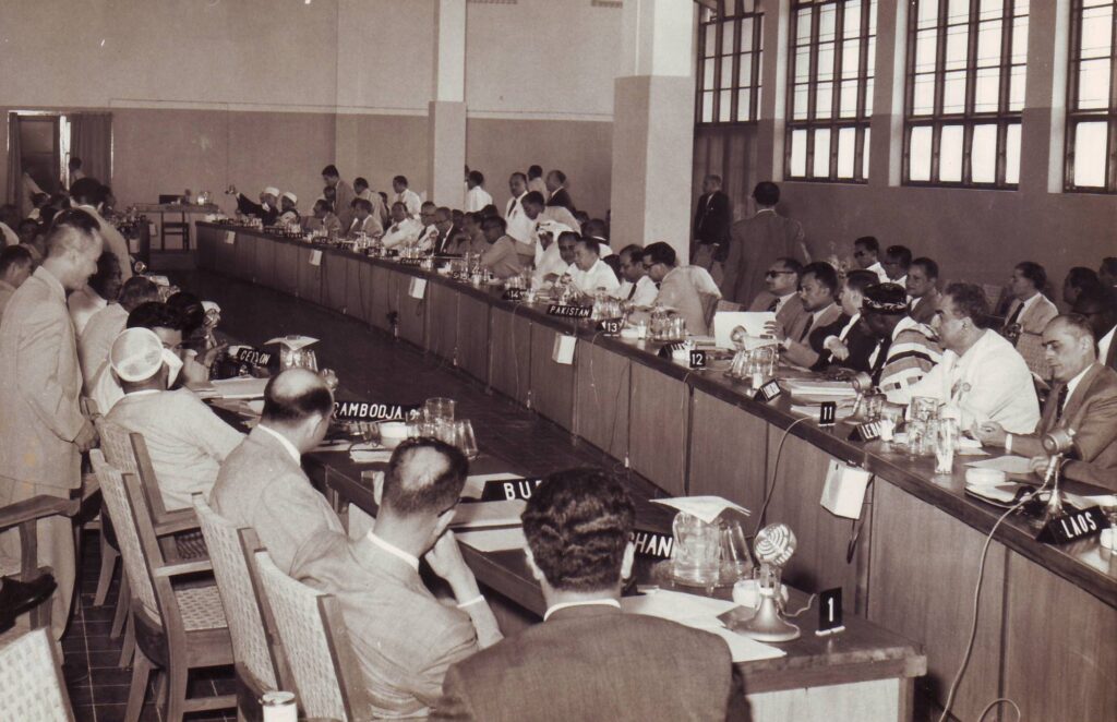 Plenary Meeting of the Economic Section during the African-Asian Conference in Merdeka Building, Bandung, on April 20th 1955.