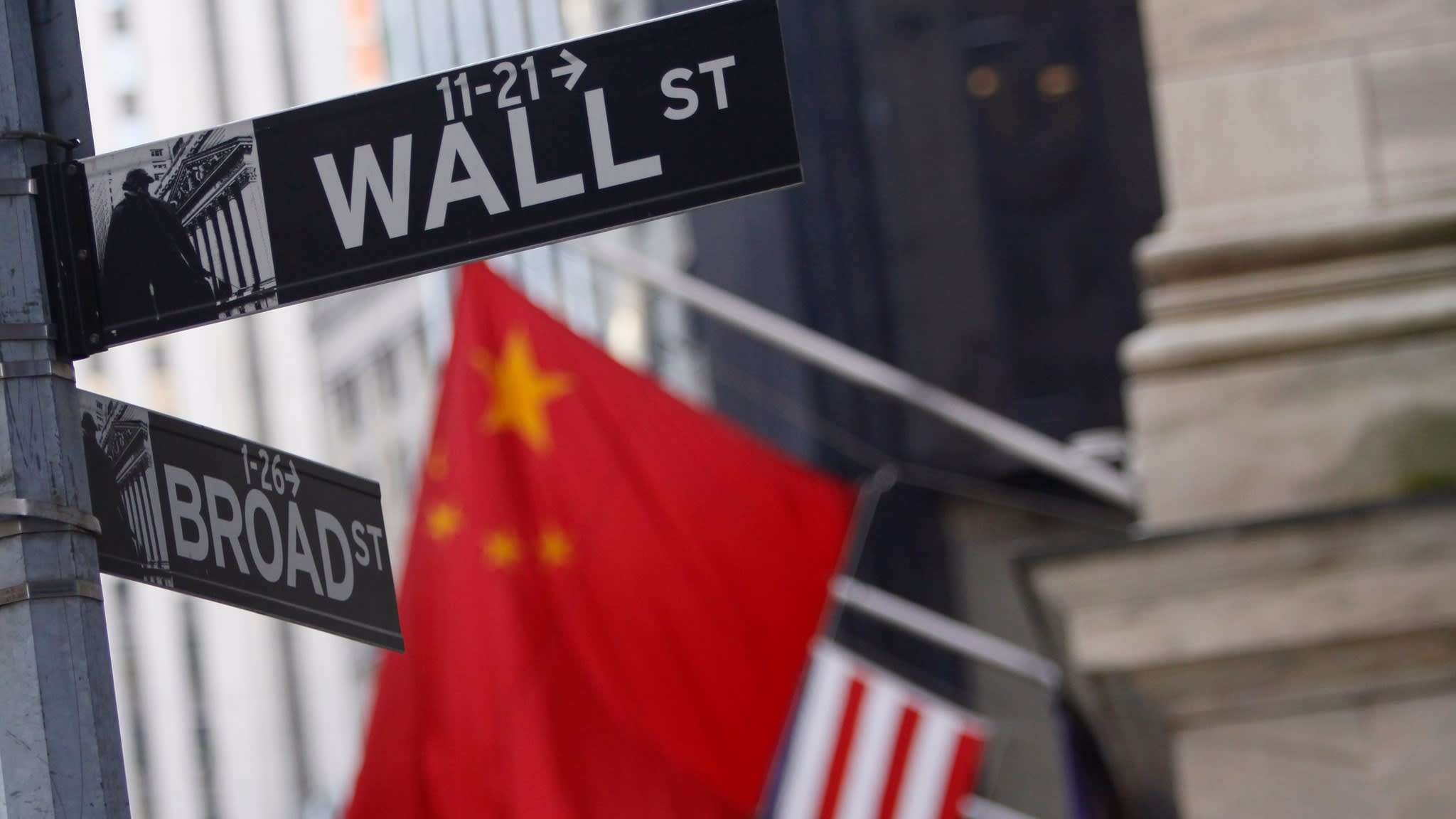 China Flag on Wall Street