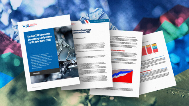 CPA Submits Section 232 Comments Supporting a Polysilicon Tariff-Rate Quota (TRQ)